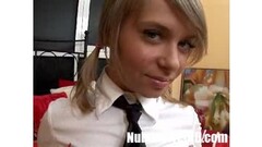 Czech girl with nice tits rides cock at casting Thumb