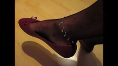 new bordeau sabrinas, pantyhose and anklet, shoeplay by Isabelle-Sandrine Thumb