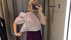 Let&#039_s try on transparent clothes, completely see-through. In the mall. See me in the fitting ro Thumb